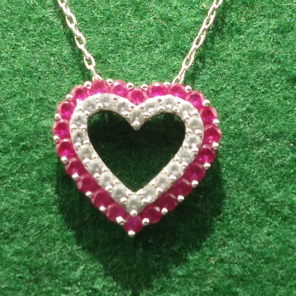"Ruby & Diamond" Sterling Necklace - image 2
